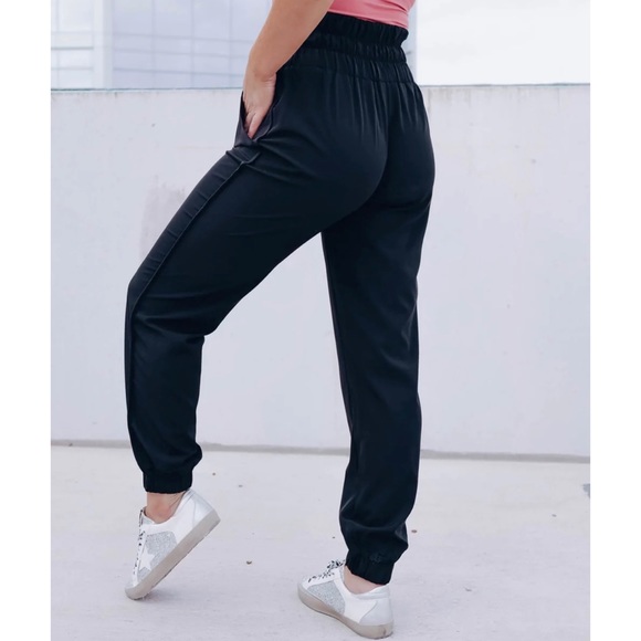 Best Seller! Smocked High waisted Joggers - Picture 7 of 11